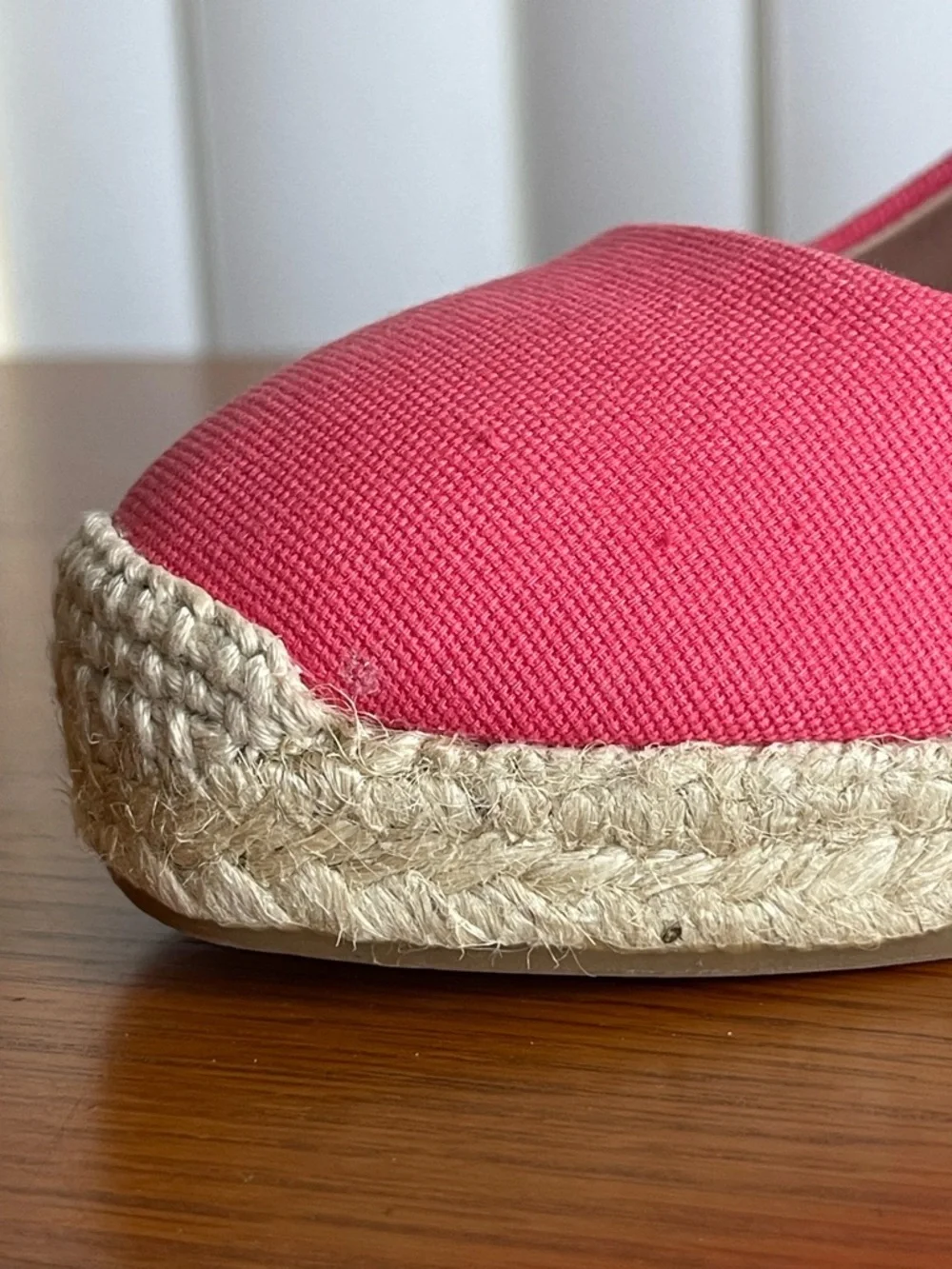 J.Crew Seville Canvas Espadrille Wedge Salmon Pink Size 7.5 - Picture 6 of 16